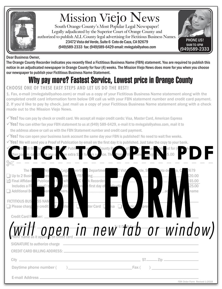 FBN Order Form image